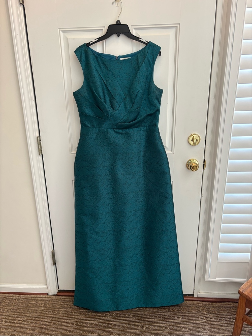 Kay Unger Teal Sleeveless Maxi Dress